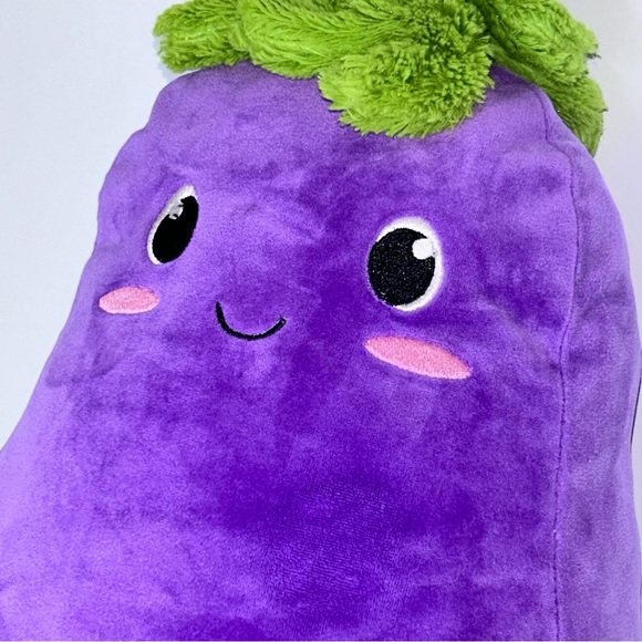 Purple Eggplant Smoochy Pals Very Soft & Squishy Foodie Plush by Linzy‎ Toys - Picture 3 of 13